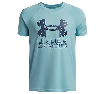 Under Armour Boys 7-20 Tech Hybrid Print Logo Graphic Short-Sleeve T-Shirt