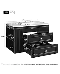 Sillysis 30" Wall Mounted Bathroom Vanity with Sink, Modern Mdf Cabinet, 2 Drawers and Open Shelves for Small Spaces