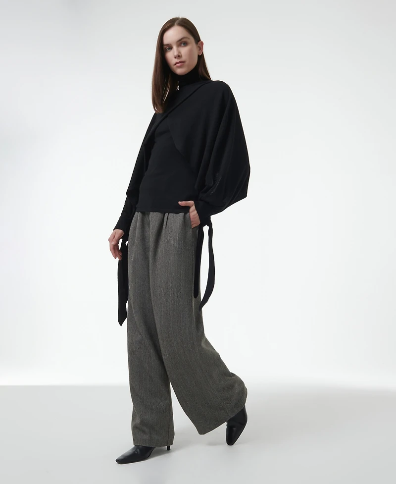 Leem Women's Layered Butterfly Sleeve Knitted Sweater