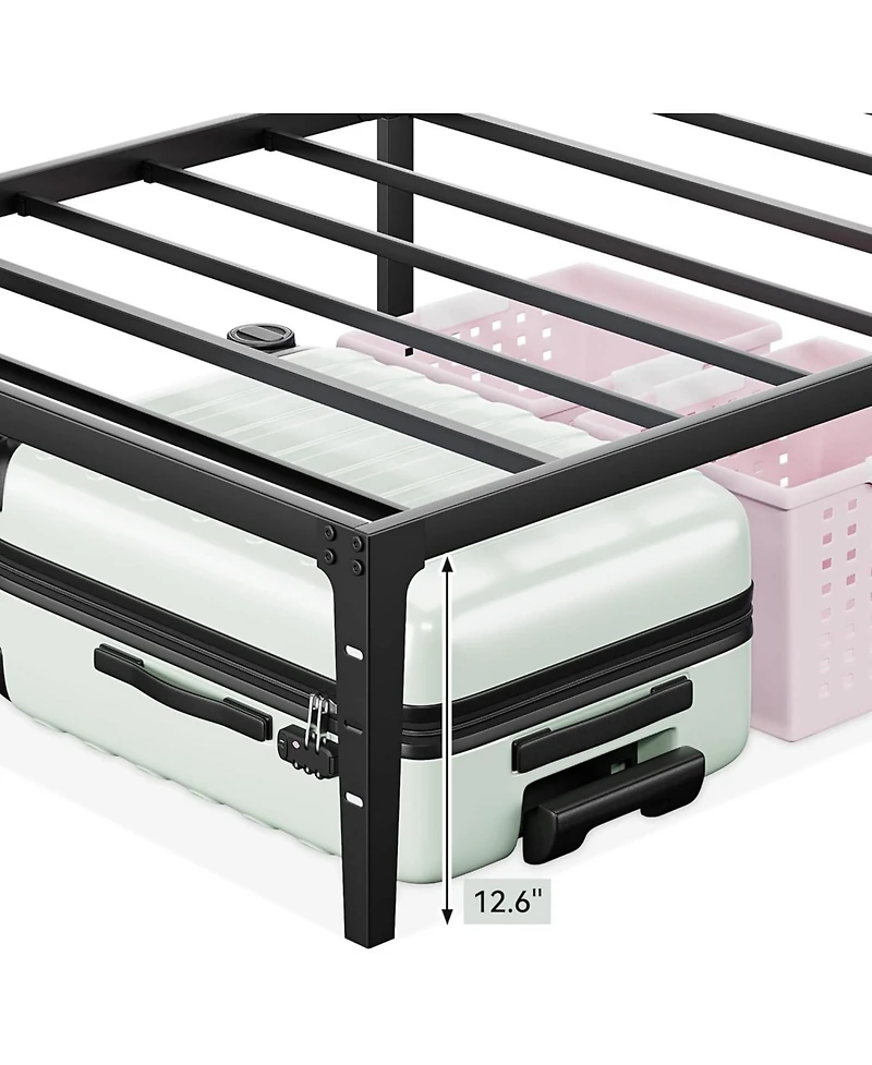 gaomon14-Inch Metal Platform Bed Frame Storage Steel Slat Support Noise-Free No Box