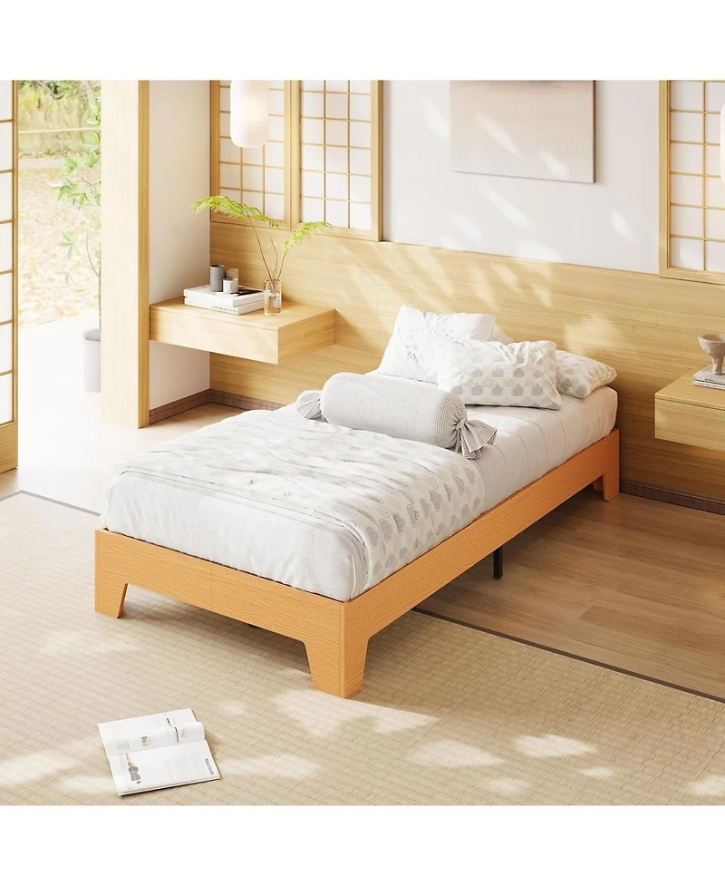 gaomon Platform Bed Frame with Underbed Storage-10.24 Inch Clearance-Wood and Metal Slat Support-No Headboard-No Box Spring Needed