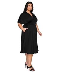 L I V D Plus Cyra Empire Midi Dress