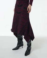 Leem Women's Geometric Jacquard Handkerchief Skirt