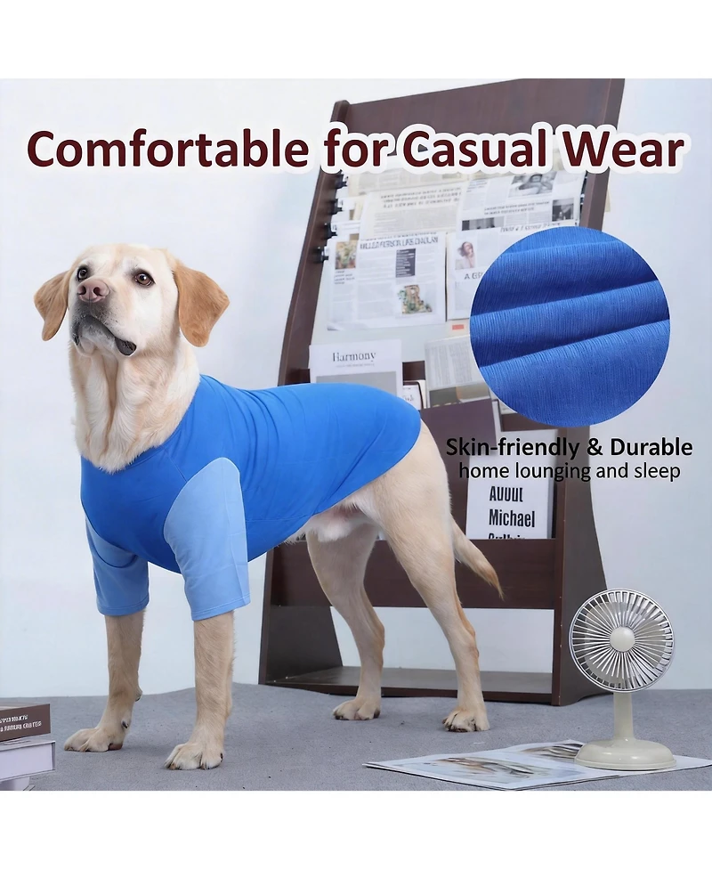 Aronkl 2 Pack Breathable Cotton Spandex Dog T-shirts for Year-Round Comfort