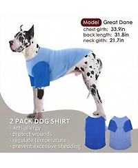 Aronkl 2 Pack Breathable Cotton Spandex Dog T-shirts for Year-Round Comfort