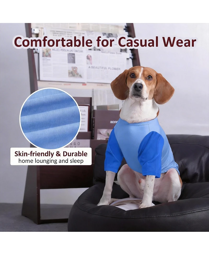 Aronkl 2 Pack Breathable Cotton Spandex Dog T-shirts for Year-Round Comfort