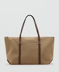 Mango Women's Double Handle Shopper Bag