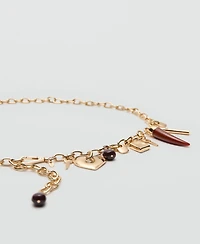 Mango Women's Hanging Pieces Metal Belt