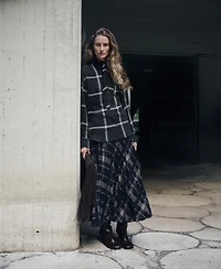 Mango Women's Check Pattern and Foulard Collar Blouse