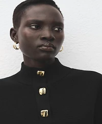 Mango Women's Jewel Buttons Turtleneck Sweater