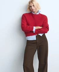 Mango Women's Danila High-Waisted Wide Leg Jeans