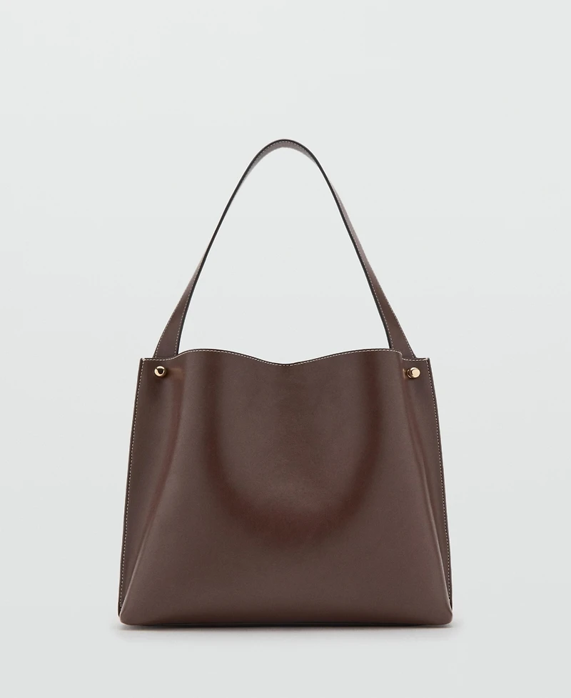 Mango Women's Metal Details Bucket Bag