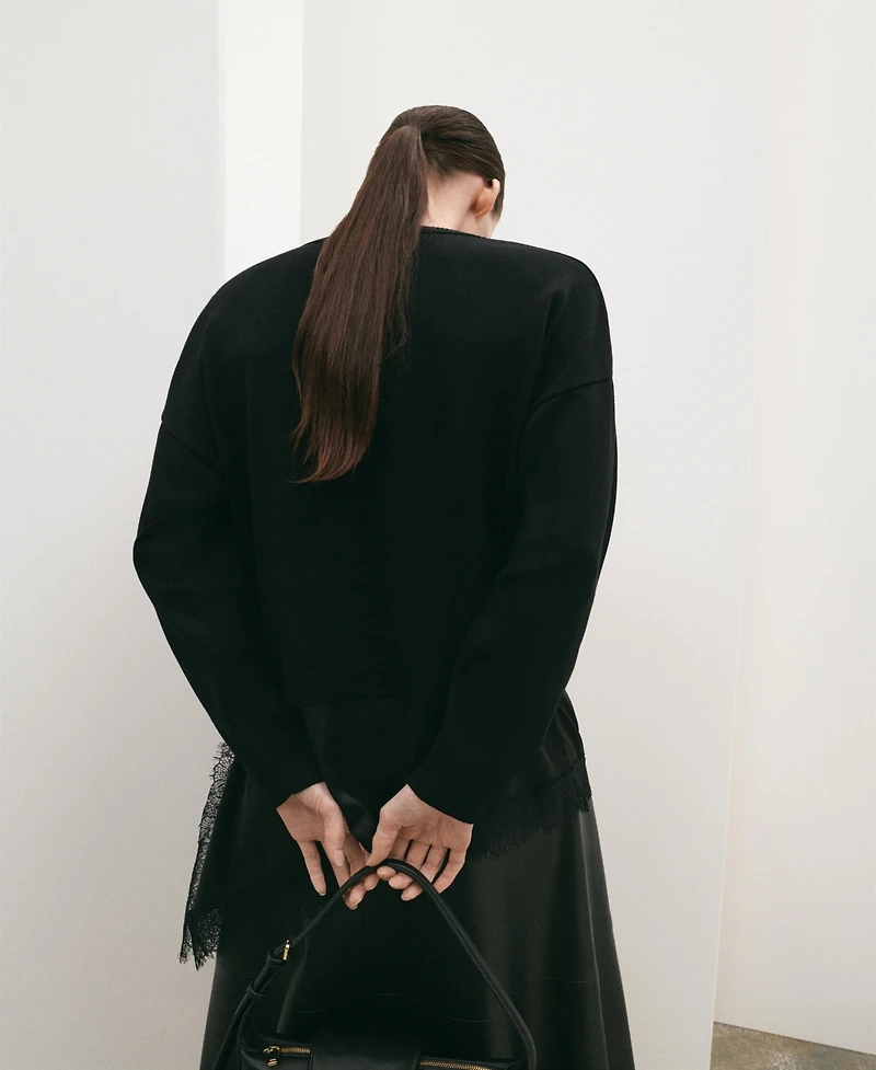 Mango Women's Lace Combo Jumper Sweater