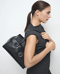 Mango Women's Cut-Out Pinstripe Dress