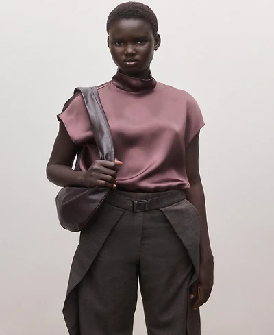 Mango Women's Satin Silk Blouse