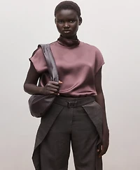 Mango Women's Satin Silk Blouse