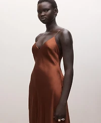 Mango Women's Satin Silk Blend Dress