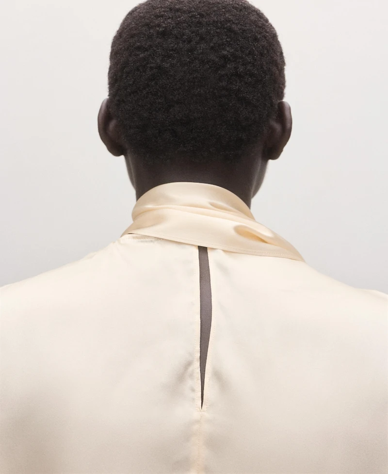 Mango Women's Silk Foulard Collar Blouse