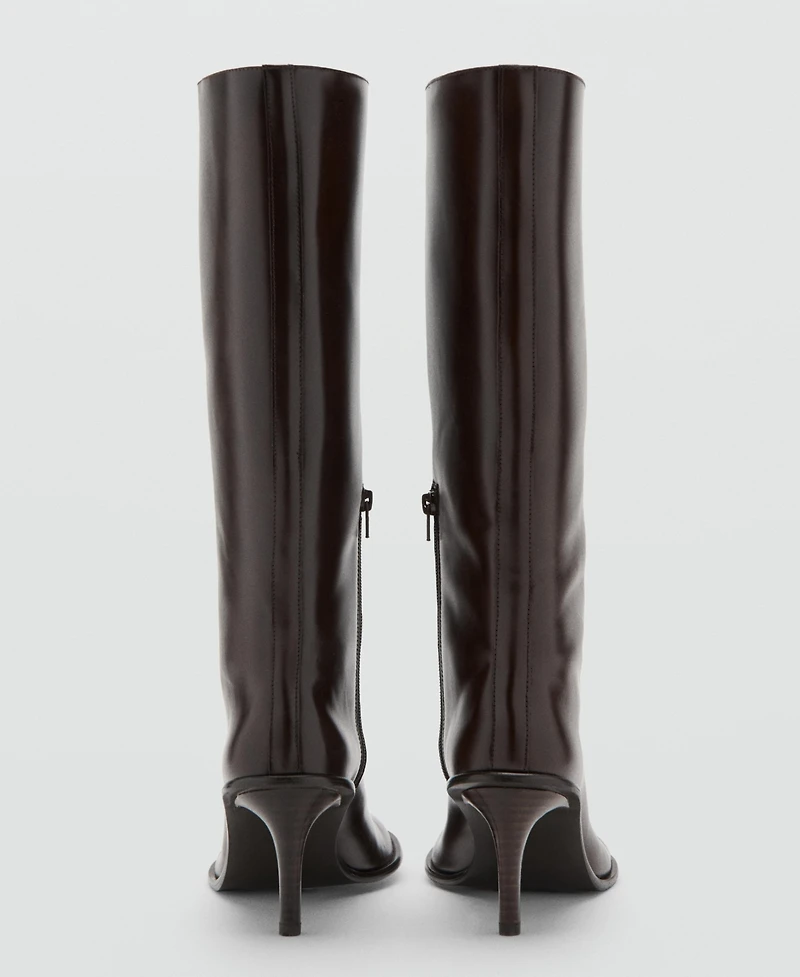 Mango Women's High Heel Leather Boots