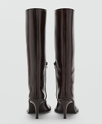 Mango Women's High Heel Leather Boots