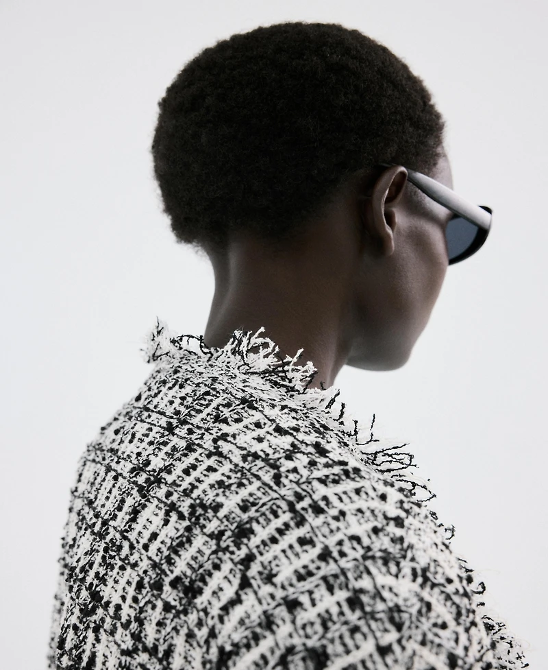 Mango Women's Oversized Tweed Jacket