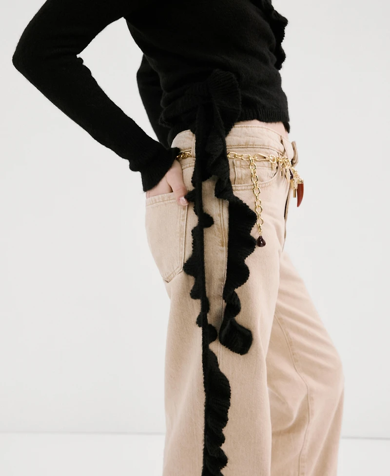 Mango Women's Ruffle Knit Cardigan