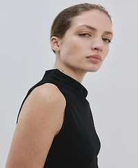 Mango Women's Asymmetrical-Neck Midi Dress