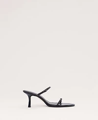 Mango Women's Leather Strappy Buckle Sandals