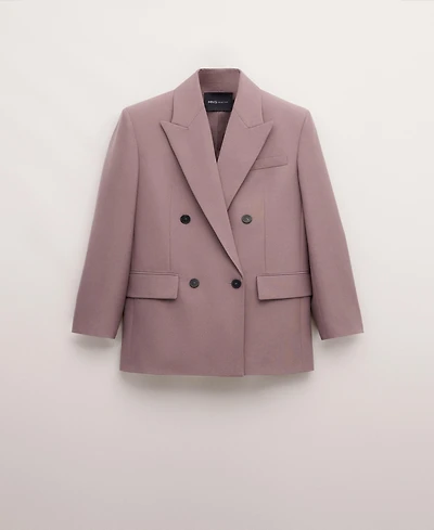 Mango Women's Double-Breasted Wool Suit Jacket