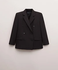 Mango Women's Double-Breasted Wool Suit Jacket