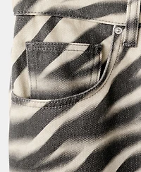Mango Women's Zebra-Print Straight-Fit Jeans