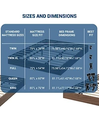 gaomon Queen Wood Platform Bed Frame Sturdy Wooden Bed Slat Support No Box Spring Minimalist Floor-Standing Easy Assembly