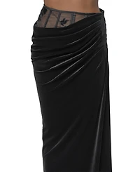 Jluxlabel Women's Velvet And Lace Maxi Skirt
