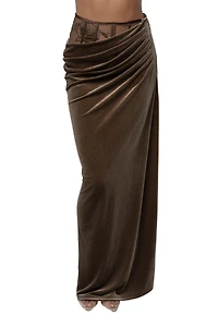 Jluxlabel Women's Velvet And Lace Maxi Skirt