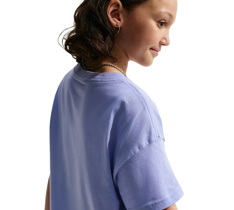 Nike Big Girls Sportswear Essential Cotton Swoosh Logo T-Shirt
