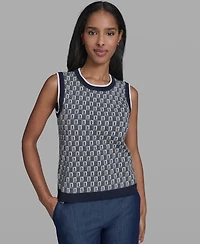 Karl Lagerfeld Paris Women's Crew Neck Sleeveless Sweater