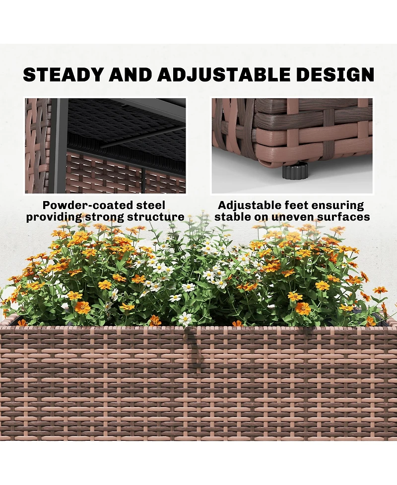 Outsunny Raised Garden Bed with Adjustable Foot Pads,