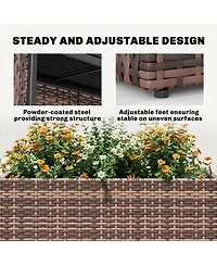 Outsunny Raised Garden Bed with Adjustable Foot Pads,