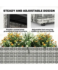Outsunny Raised Garden Bed with Adjustable Foot Pads,