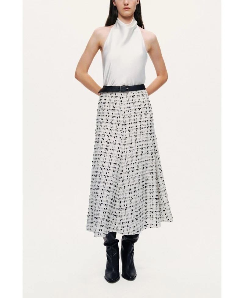 Nocturne Women's Patterned A-Line Midi Skirt