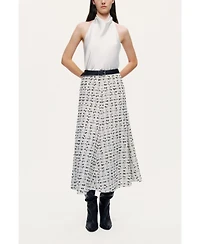 Nocturne Women's Patterned A-Line Midi Skirt