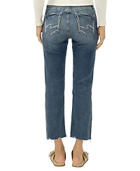 Silver Jeans Co. Women's Avery High-Rise Straight-Leg Cropped