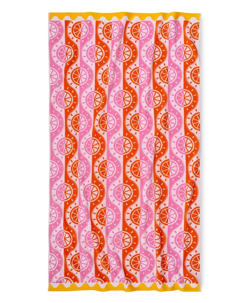 The Beach House Citrus Print Cotton Jacquard Beach Towel, 40" x 70"