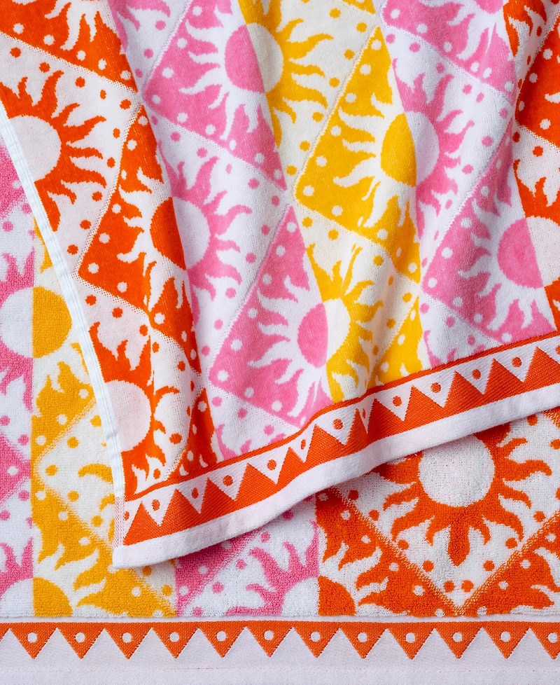 The Beach House Sun Stripe Cotton Beach Towel, 40" x 70"