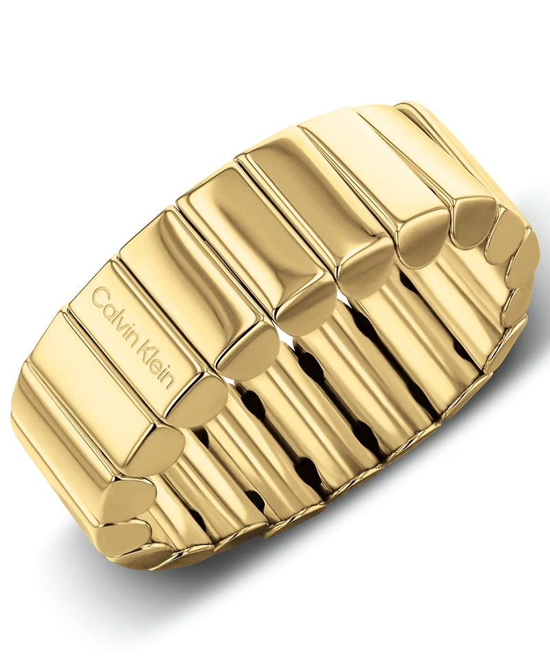 Calvin Klein Women's Modern Repetition Gold Tone Stainless Steel Ring