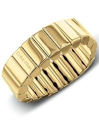 Calvin Klein Women's Modern Repetition Gold Tone Stainless Steel Ring