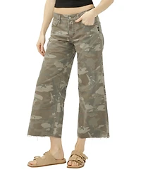 Silver Jeans Co. Women's Suki Mid-Rise Cropped Wide-Leg Camo
