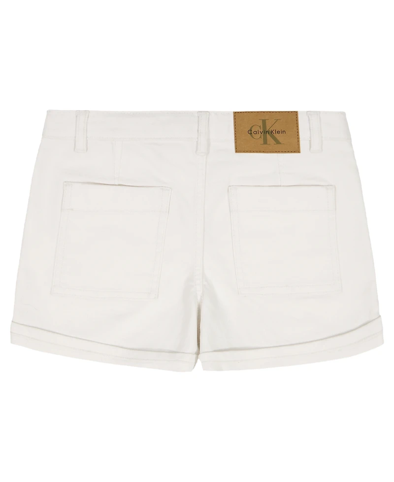 Calvin Klein Girls' 7-16 Cuffed Denim Shorts