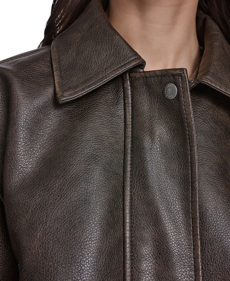 Levi's Women's Faux Leather Relaxed-Fit Bomber Jacket