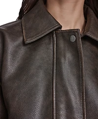 Levi's Women's Faux Leather Relaxed-Fit Bomber Jacket